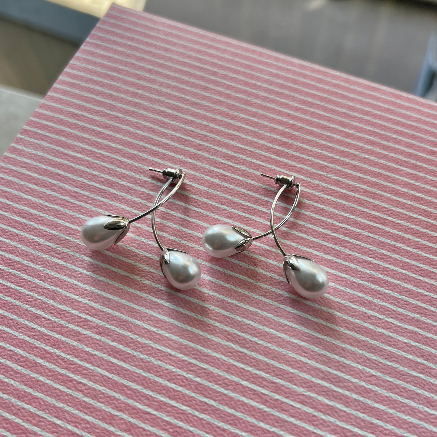 Gümüş İnci Küpe Silver