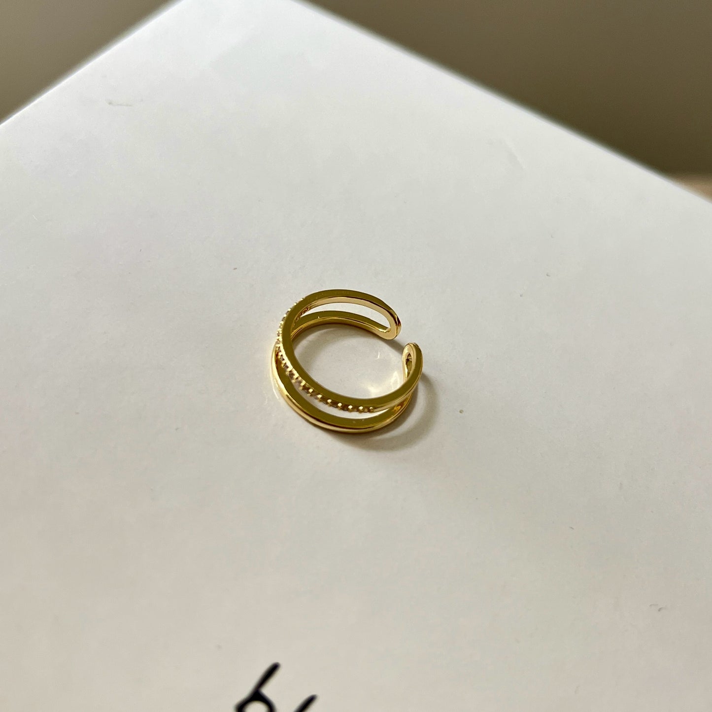 Taşlı İkili Yuvarlak Yüzük