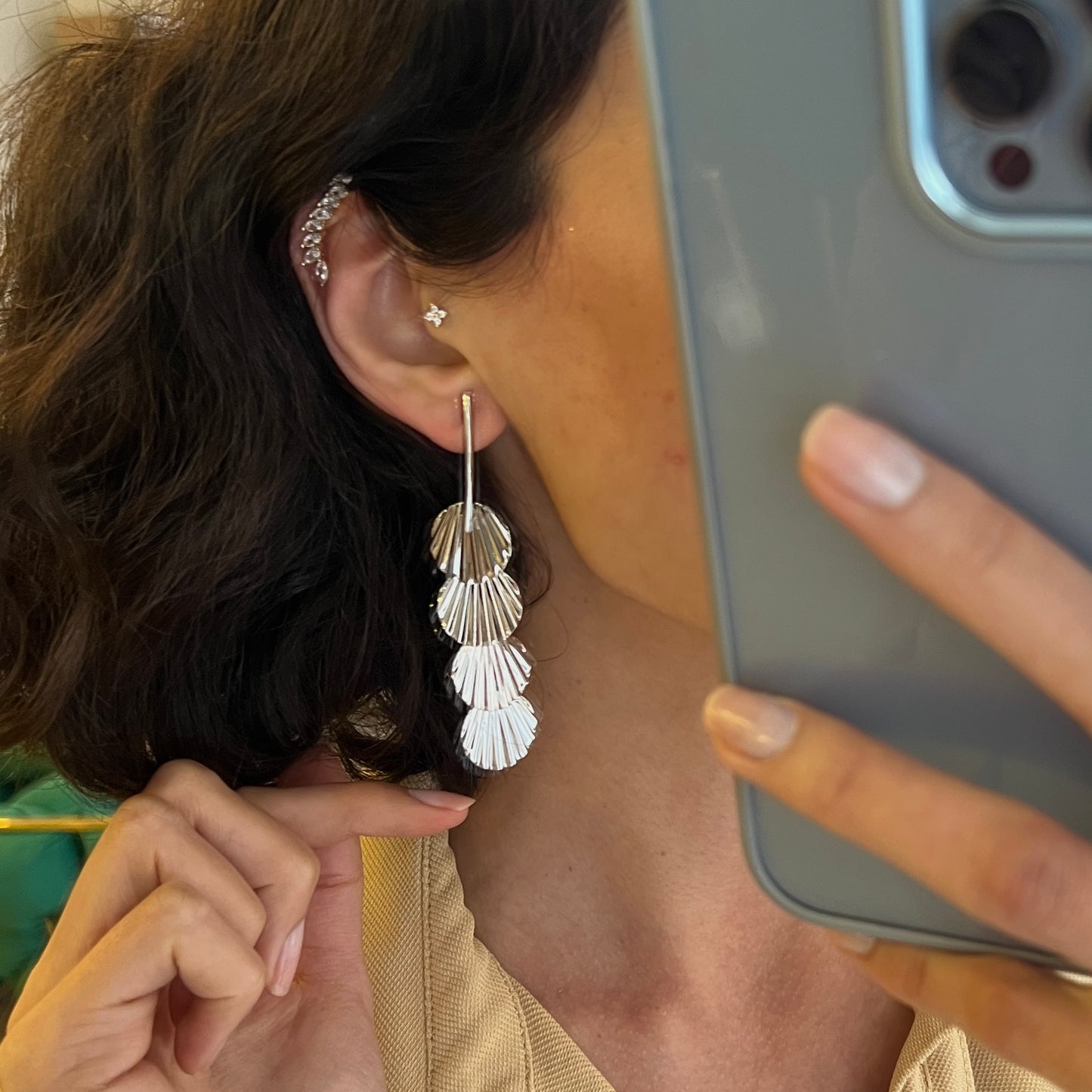 Sallantılı Kabuk Küpe