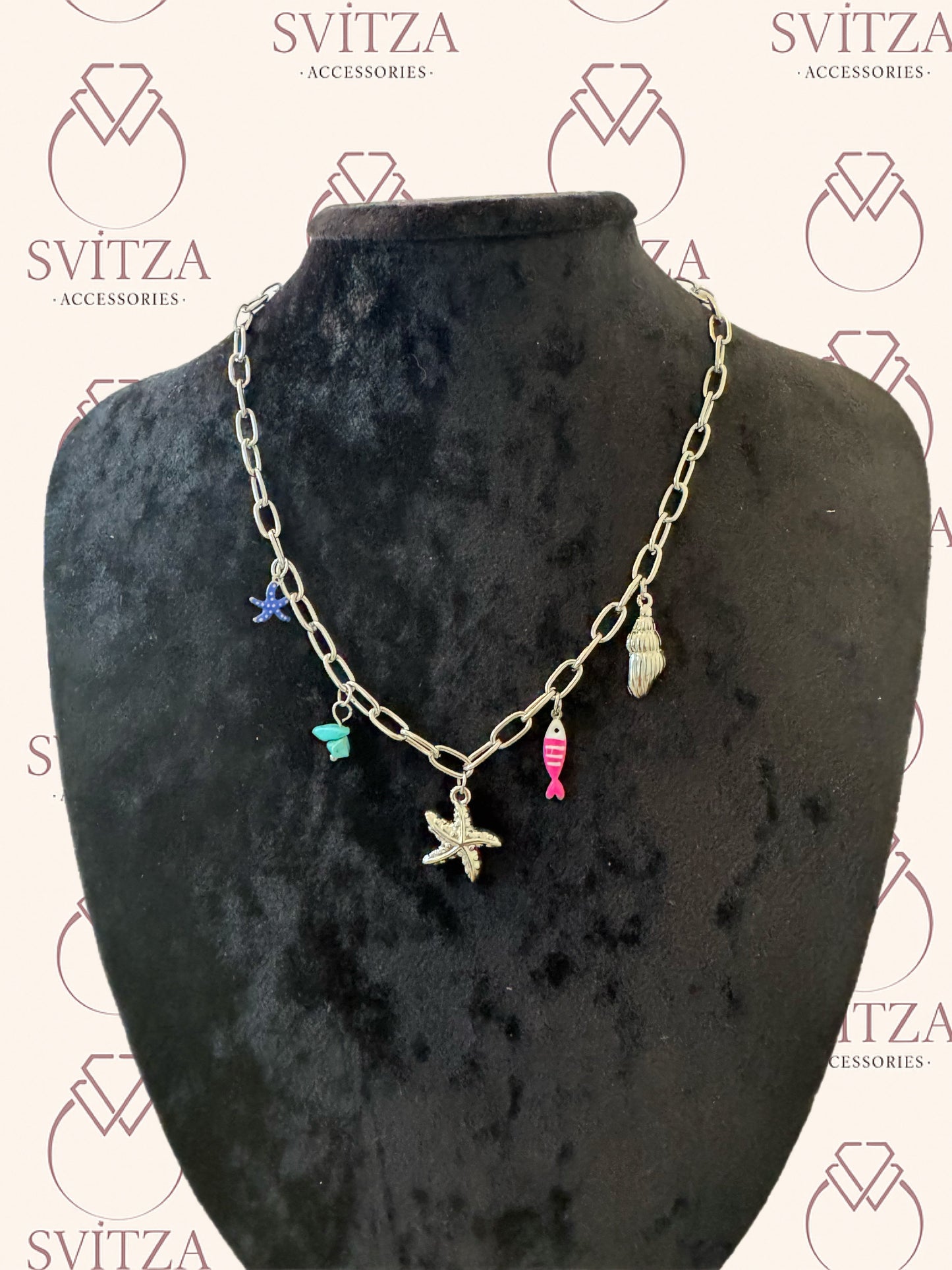 Svitza Accessories - Renkli Deniz Temalı Kolye, Yıldız ve Balık Figürleriyle
