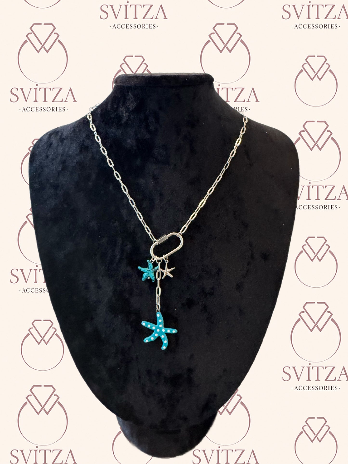 Svitza Accessories - Deniz Yıldızı Kolye, Mavi İncili Tasarım