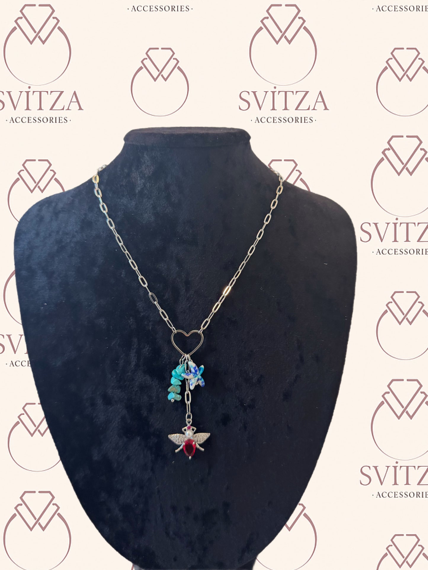 Svitza Accessories - Kalp ve Melek Figürlü Kolye, Zarif ve Şık Tasarım