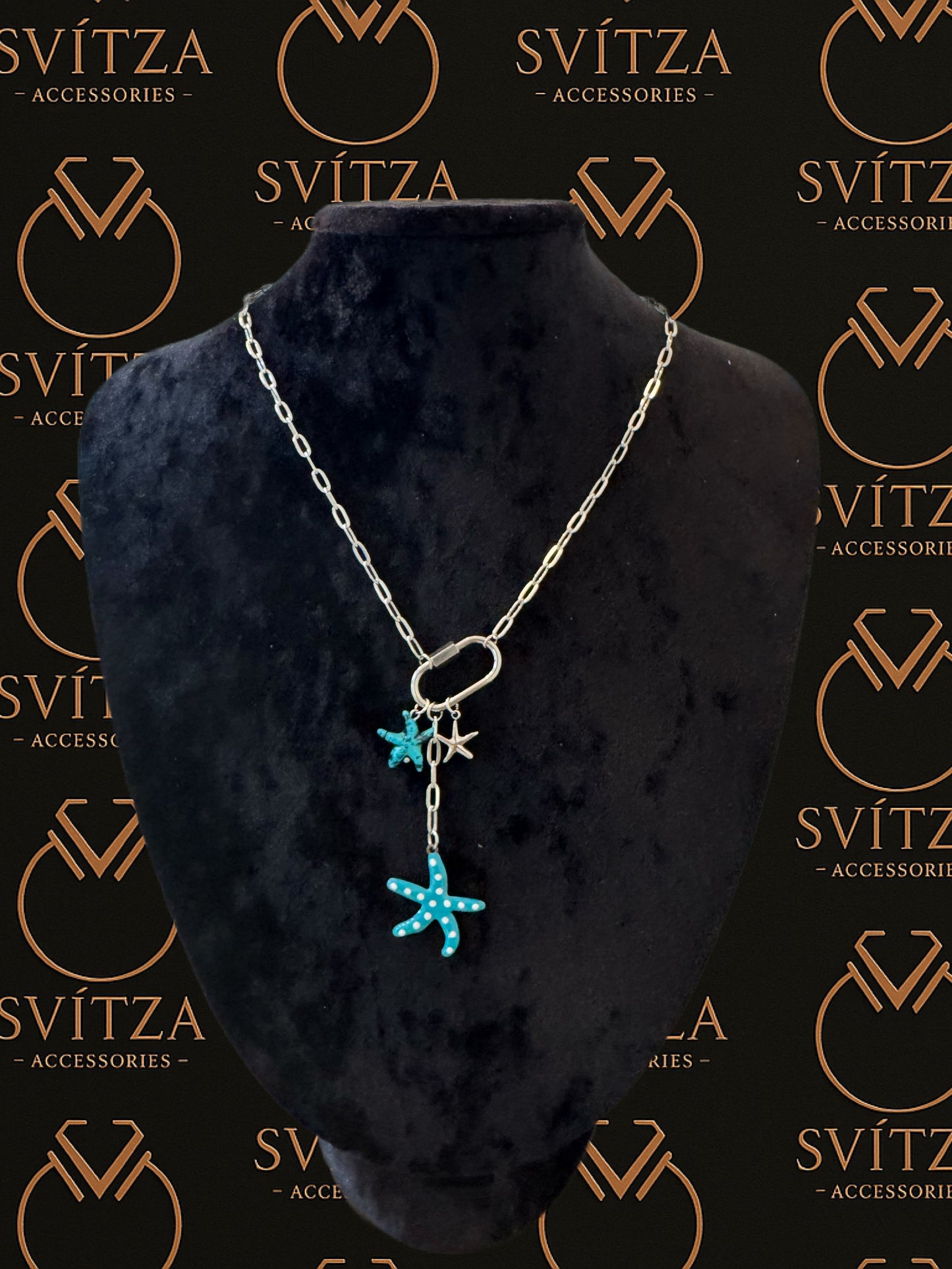 Svitza Accessories - Deniz Yıldızı Kolye, Mavi İncili Tasarım