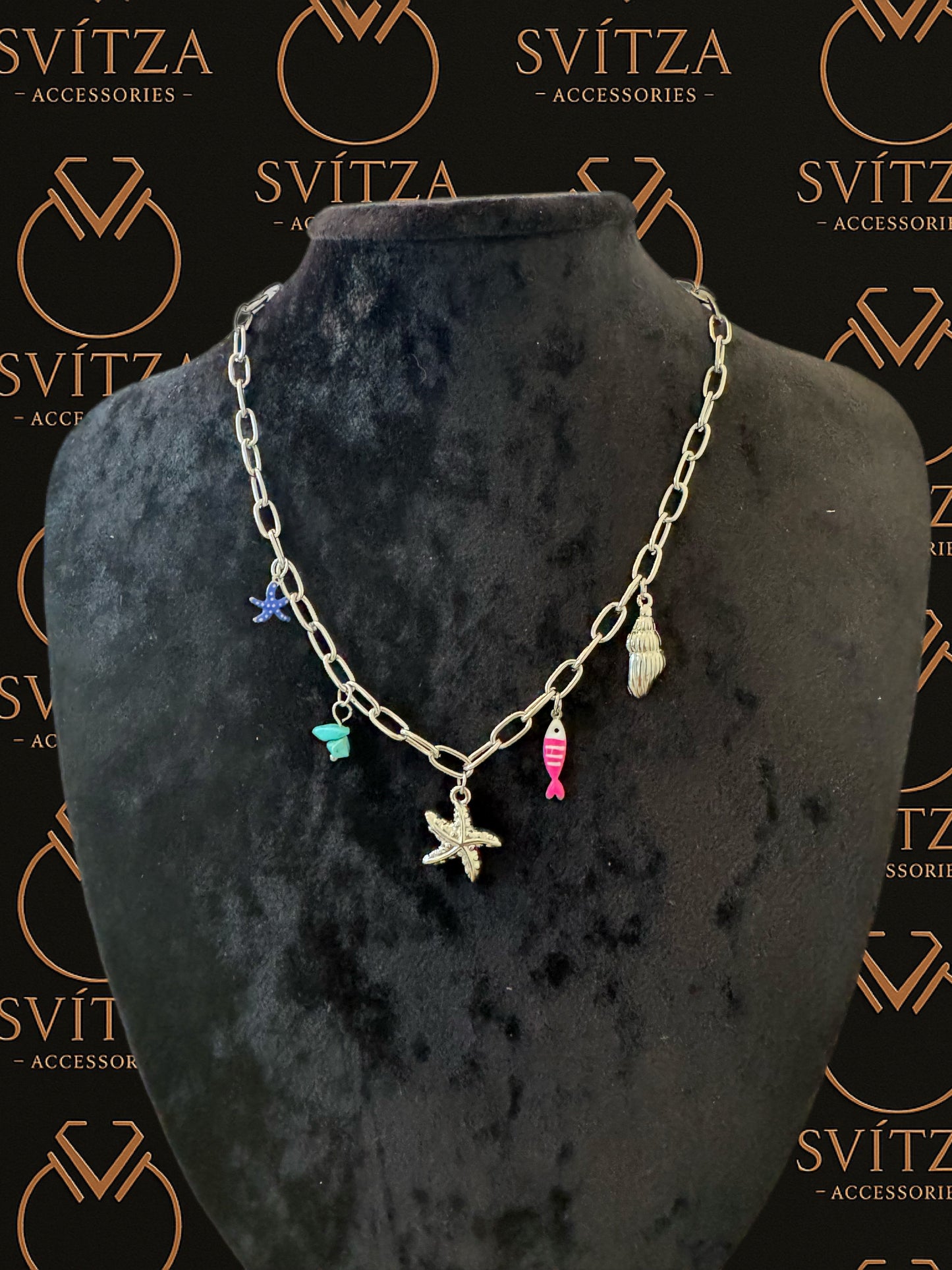 Svitza Accessories - Renkli Deniz Temalı Kolye, Yıldız ve Balık Figürleriyle