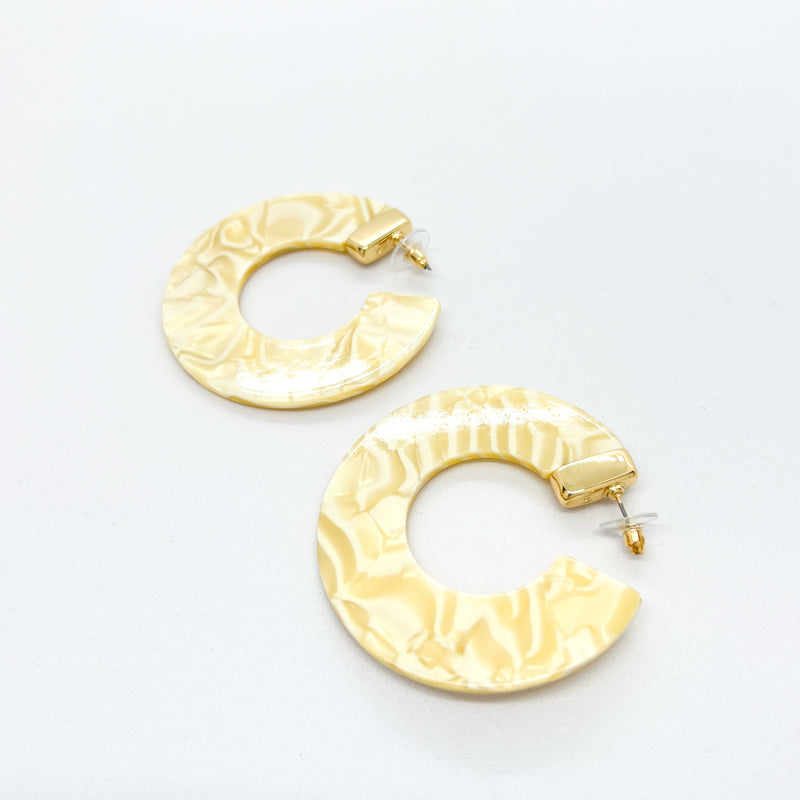 Sedefli Yuvarlak Küpe