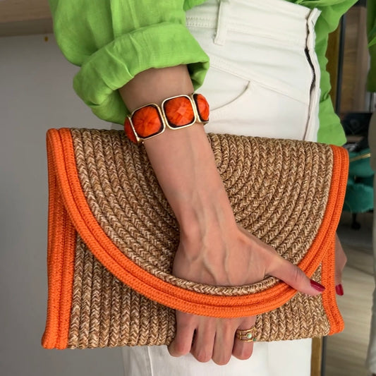 Hasır Clutch Çanta