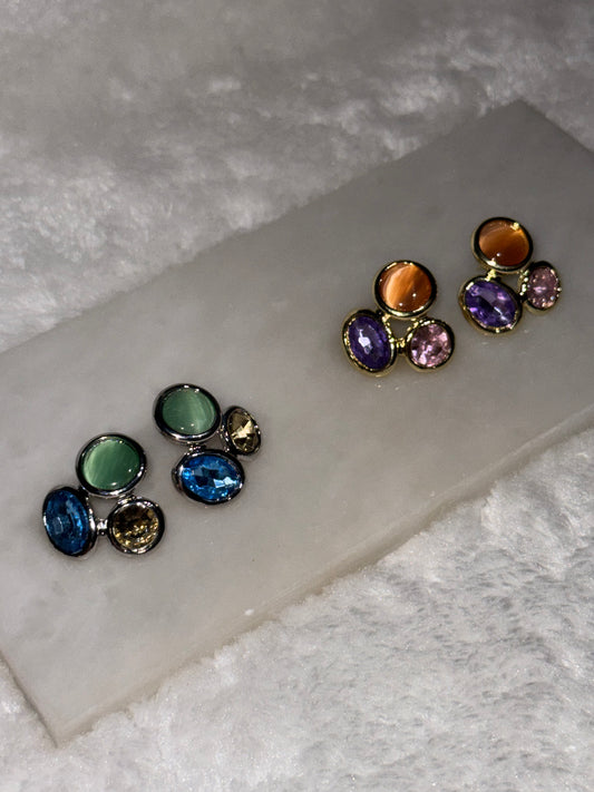 Svitza Accessories Renkli Taşlı Takı Seti – Altın ve Gümüş Renk Seçenekli