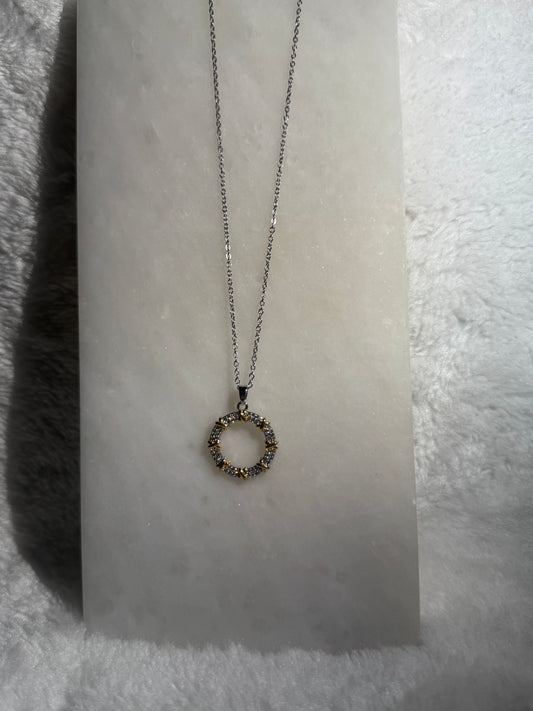 Svitza Accessories Parlak Taşlı Yuvarlak Kolye (Altın ve Gümüş Seçenekleri)