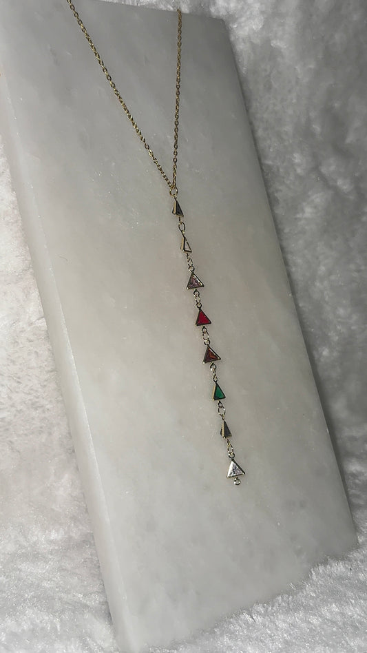 Svitza Accessories Renkli Taşlı Üçgen Kolye