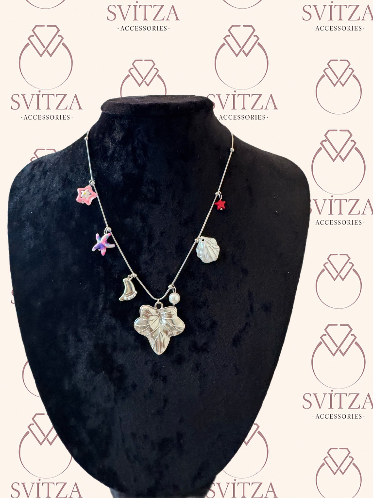 Svitza Accessories - Renkli Çiçek ve Deniz Temalı Kolye, Zarif Detaylarla